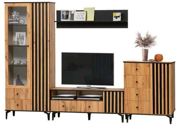 Комод Либерти 51.05 (опора h150) Дуб вотан/Черный