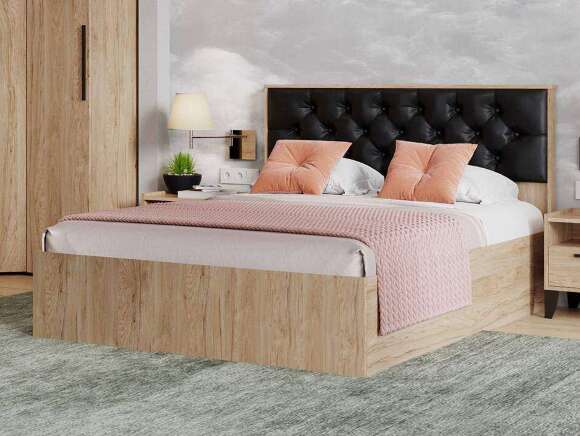 Кровать 160х200 Модена МКР-1 с настилом из ДСП (Домани) Гикори Рокфорд Кровать 160х200 Модена МКР-1 с настилом из ДСП (Домани) Гикори Рокфорд