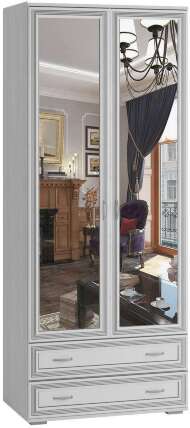 Шкаф двухдверный с зеркалом Ливорно ЛШ-23 (Домани) Ясень Анкор светлый Шкаф двухдверный с зеркалом Ливорно ЛШ-23 (Домани) Ясень Анкор светлый