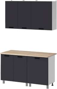 МК Аленушка 1,4м Магнолия Сталь,скоба черный,сонома МК Аленушка 1,4м Магнолия Сталь,скоба черный,сонома