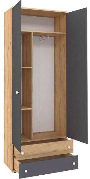 Шкаф для одежды и белья Лойс 92 (Глазов) Графит