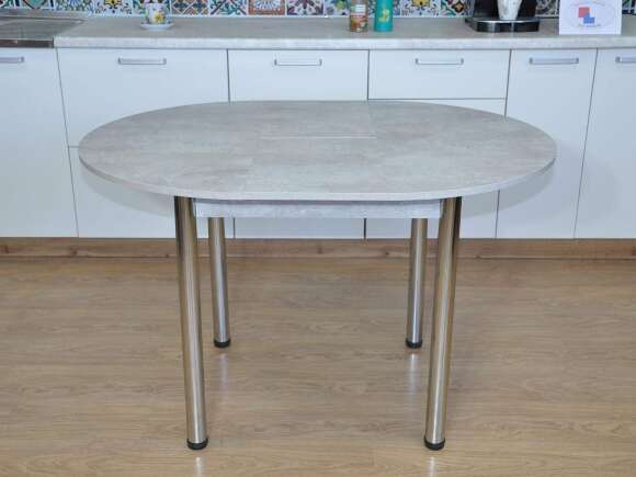 Стол обеденный Ники Хром / цемент светлый