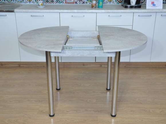 Стол обеденный Ники Хром / цемент светлый