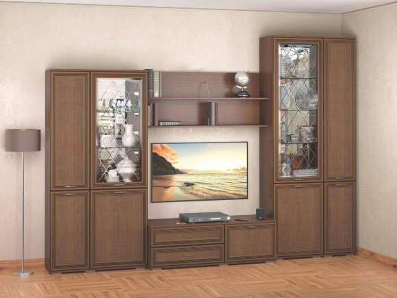 Шкаф с полками и витриной ЛШ-6 Ливорно DOMANI Шкаф с полками и витриной ЛШ-6 Ливорно DOMANI