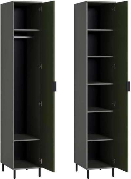 Марвэл Шкаф-пенал 16.316.01 Темно - серый / Плэйн / Дымчатый Зеленый