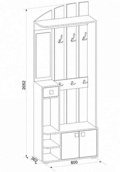 Ивушка 25 Прихожая Ясень Шимо Темный / Светлый Ивушка 25 Прихожая Ясень Шимо Темный / Светлый