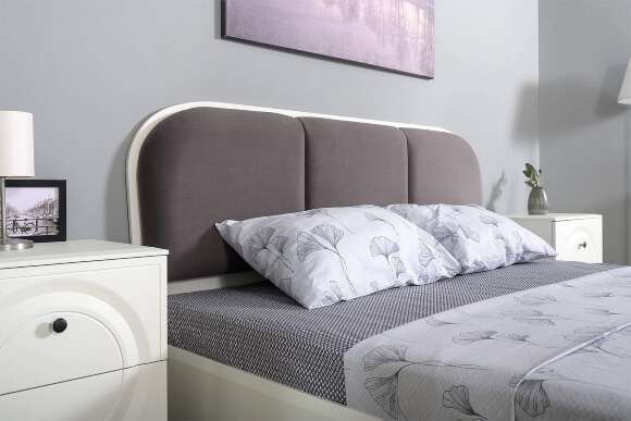 Кровать с ортопедическим основанием Валенсия 11.36.02, Белый шагрень, Велутто