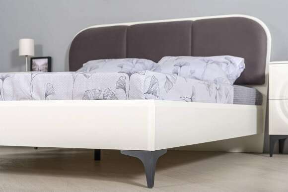 Кровать с ортопедическим основанием Валенсия 11.36.02, Белый шагрень, Велутто