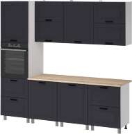 Кухня Аленушка 2,4м Астра Сталь,скоба черный,сонома Кухня Аленушка 2,4м Астра Сталь,скоба черный,сонома