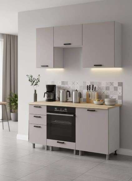 МК Аленушка 1,6м в.7 Лаванда Кашемир,скоба черный,сонома