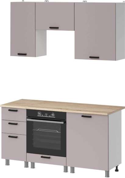 МК Аленушка 1,6м в.7 Лаванда Кашемир,скоба черный,сонома