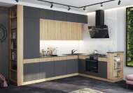 Кухня Техно-5 3,2*2,24м (Сонома/Графит софт NEW, Сонома (Кастилло темный) Кухня Техно-5 3,2*2,24м (Сонома/Графит софт NEW, Сонома (Кастилло темный)