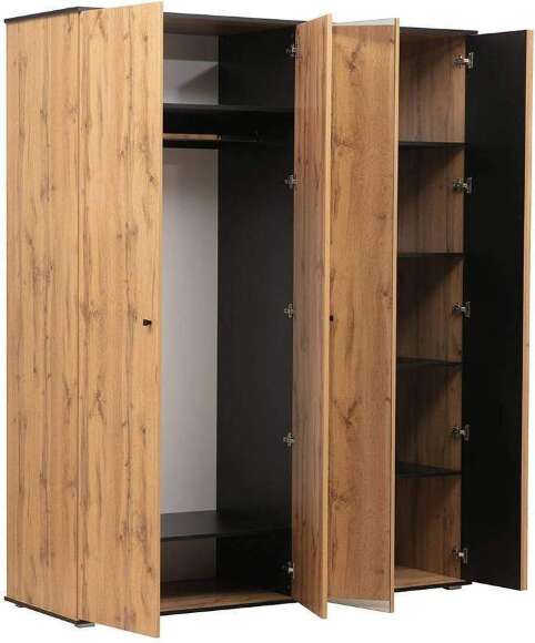 Шкаф для одежды Либерти 51.15, Дуб Вотан, Черный