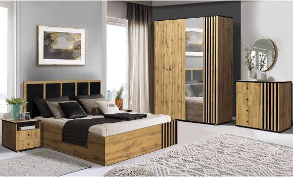 Шкаф для одежды Либерти 51.15, Дуб Вотан, Черный