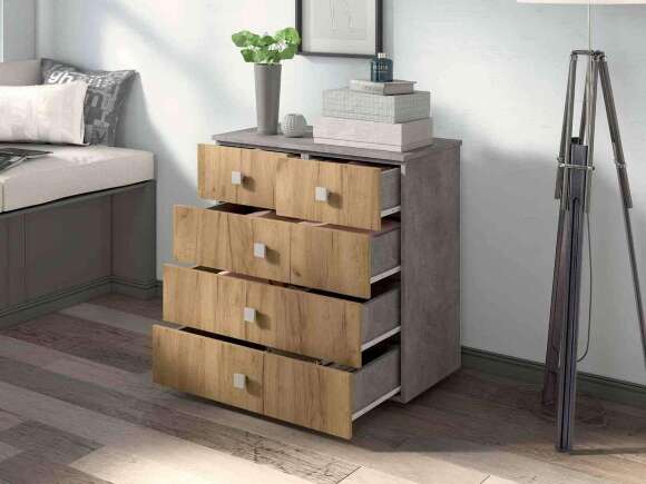 Комод Лофт-5 Бетон ателье / Дуб Крафт Комод Лофт-5 Бетон ателье / Дуб Крафт