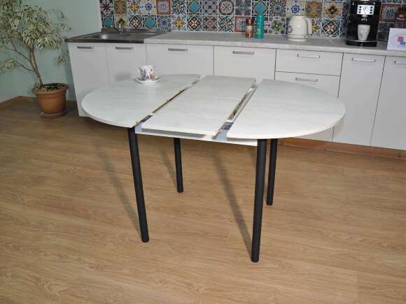 Стол обеденный Ники Черный / Бетон пайн белый