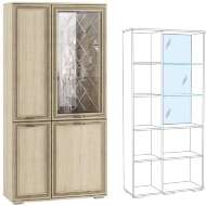 Шкаф с полками и витриной ЛШ-6 Ливорно DOMANI (Дуб Сонома) Шкаф с полками и витриной ЛШ-6 Ливорно DOMANI (Дуб Сонома)