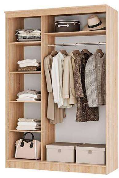 Шкаф-купе 1500 Сакура (БТС) Белый/Дуб Сонома