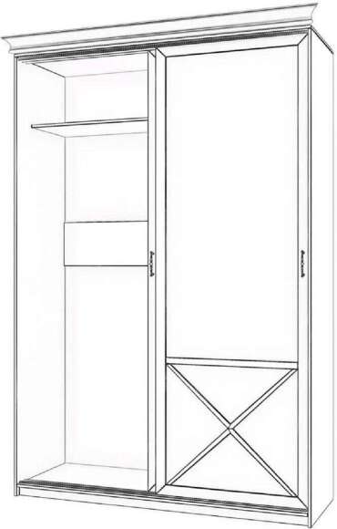 Бэль Шкаф-купе с нишей для гладильной доски Слоновая кость