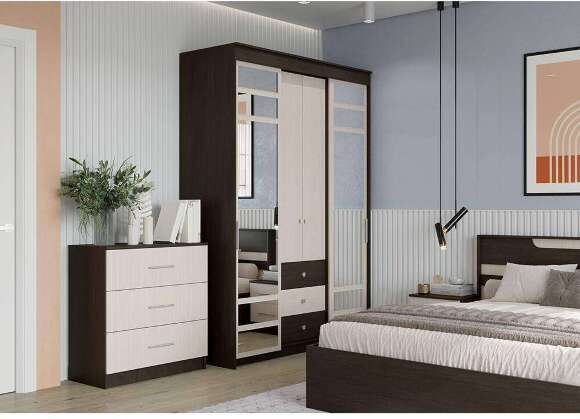 Спальня Юнона Комплект (Венге / Дуб Молочный) Спальня Юнона Комплект (Венге / Дуб Молочный)