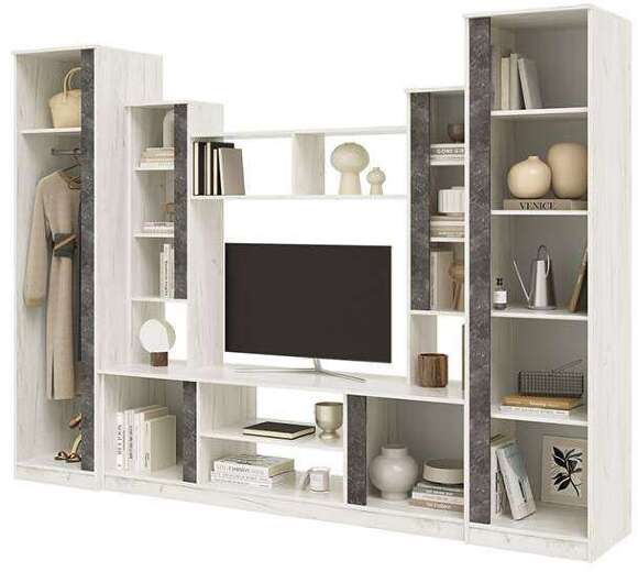 Гостиная Атлантида-5 (МИФ) Бетон темный / Дуб крафт белый