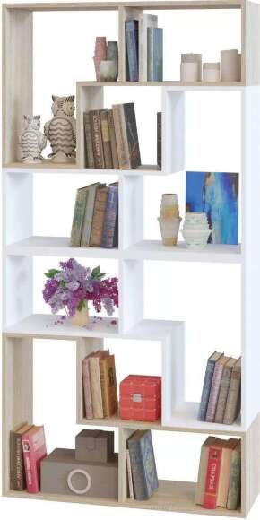 Стеллаж Сокол 2 (4 модуля ПК-9) Дуб сонома/Белый