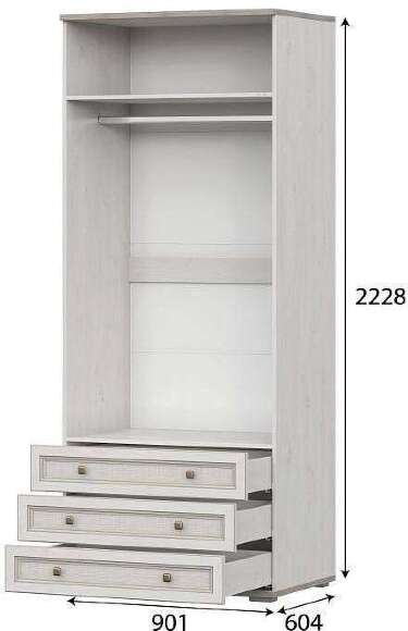 Шкаф двухдверный с ящиками, с зеркалами Александрия ШК-209 Шкаф двухдверный с ящиками, с зеркалами Александрия ШК-209