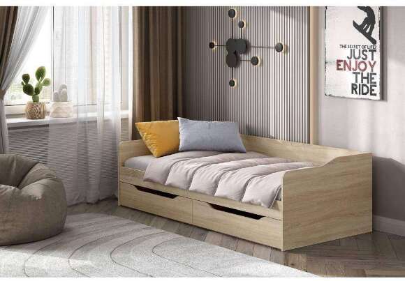 Каркас кровати КР 1 90х200, дуб сонома