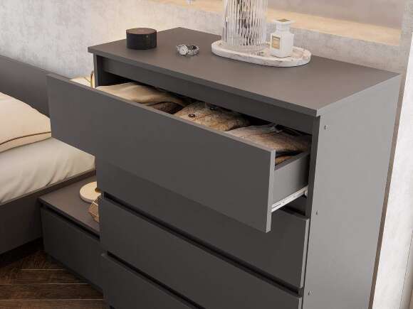 Денвер комод 4 ящика / Графит серый