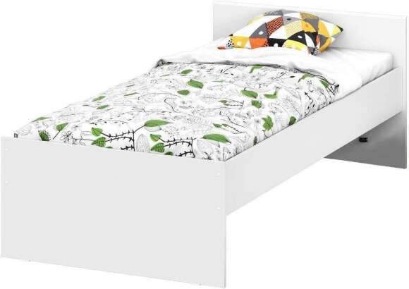 Токио кровать одинарная 0,9 с основанием / Белый текстурный