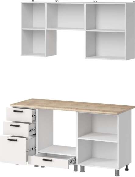 МК Аленушка 1,6м в.7 Лаванда Молочный,скоба черный,сонома