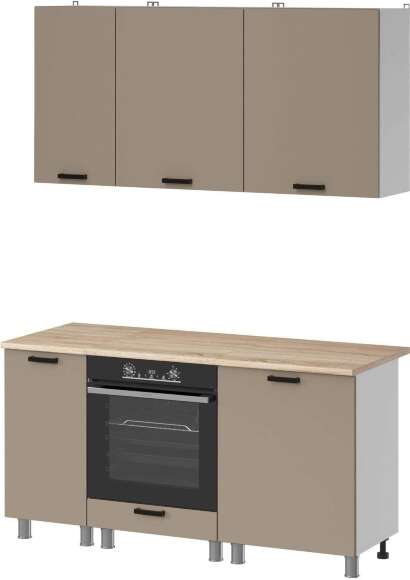 МК Аленушка 1,6м в.6 Орешник Матовый Вижен,скоба черный,сонома