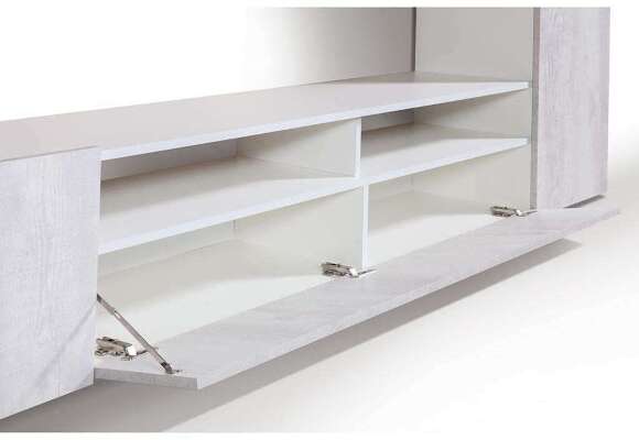 Стенка Прага-3 белый/бетон