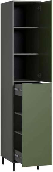 Марвэл Шкаф-пенал 16.316.02 Темно - серый / Плэйн / Дымчатый Зеленый