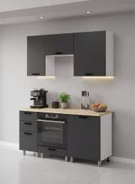 МК Аленушка 1,6м в.7 Лаванда Сталь,скоба черный,сонома