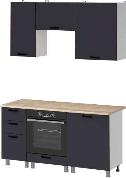 МК Аленушка 1,6м в.7 Лаванда Сталь,скоба черный,сонома