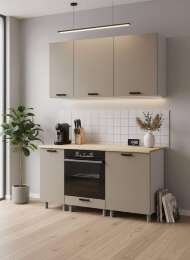 МК Аленушка 1,6м в.6 Орешник Матовый Вижен,скоба черный,сонома (без столешницы)