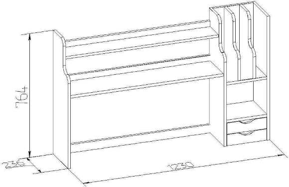 Cтеллаж-надстройка над столом Nature 85 Глазов-мебель