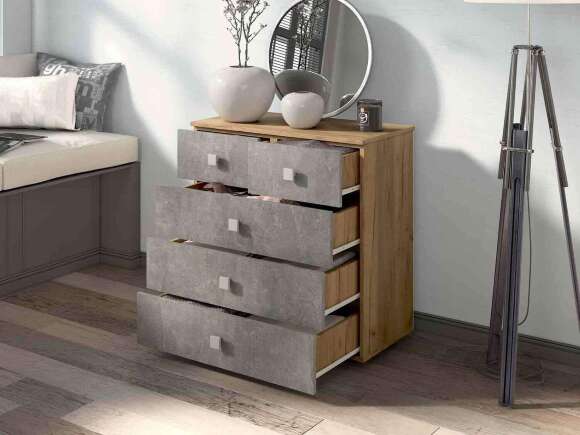 Комод Лофт-5 Дуб Крафт / Бетон ателье Комод Лофт-5 Дуб Крафт / Бетон ателье