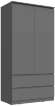 Шкаф 2-створчатый с ящиками Челси (МИФ) Графит