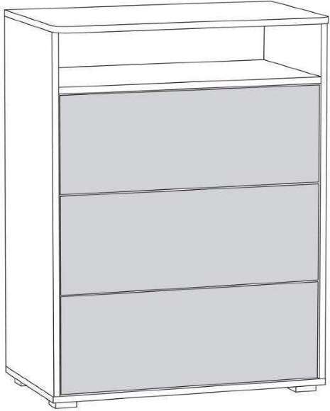 Комод Вуди 13.293, Белый премиум, Дуб Золотой