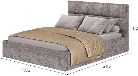 Кровать 160х200 с проложками ДСП Линда, грей