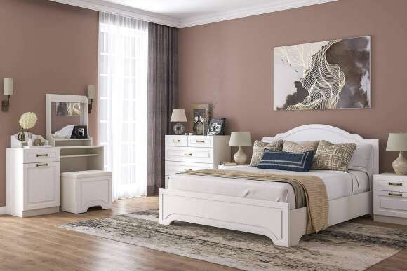 Кровать с ортопедическим основанием Ливерпуль 13.27.01, Белый, Ясень ваниль Кровать с ортопедическим основанием Ливерпуль 13.27.01, Белый, Ясень ваниль