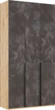 Марвэл Шкаф 3-х ств. (1200) с доп.ящиками (Мальта грей, Дуб Крафт)