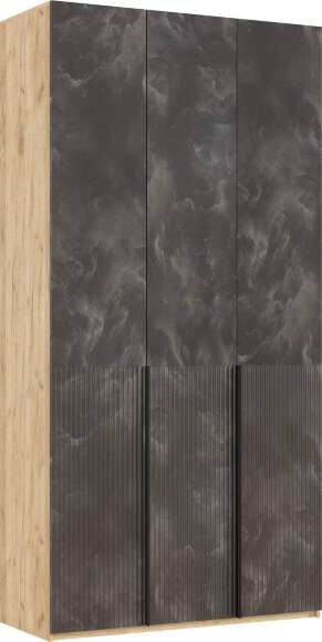 Марвэл Шкаф 3-х ств. (1200) с доп.ящиками (Мальта грей, Дуб Крафт)