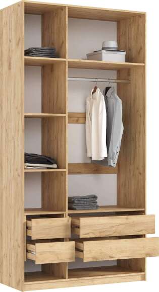 Марвэл Шкаф 3-х ств. (1200) с доп.ящиками (Мальта грей, Дуб Крафт)
