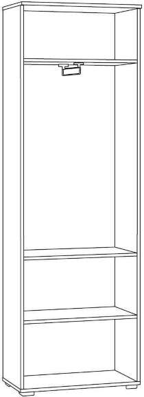 Октава Шкаф для одежды 13.338 Белый шагрень/Дуб Вотан