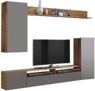 Стенка в гостиную Прага-3, Таксония, Диамант серый