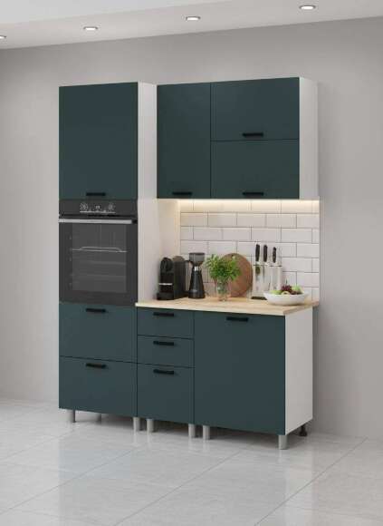 МК Аленушка 1,6м ПД 2 Лаванда Изумруд,скоба черный,сонома