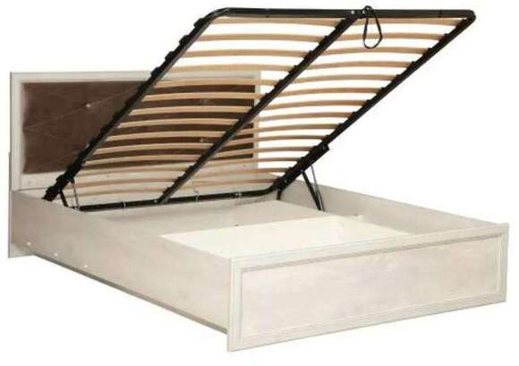 Кровать двуспальная с подъемным механизмом 32.26-02 Сохо (1600) Бетон пайн белый